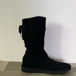 UGG Black Cable Knit Boots